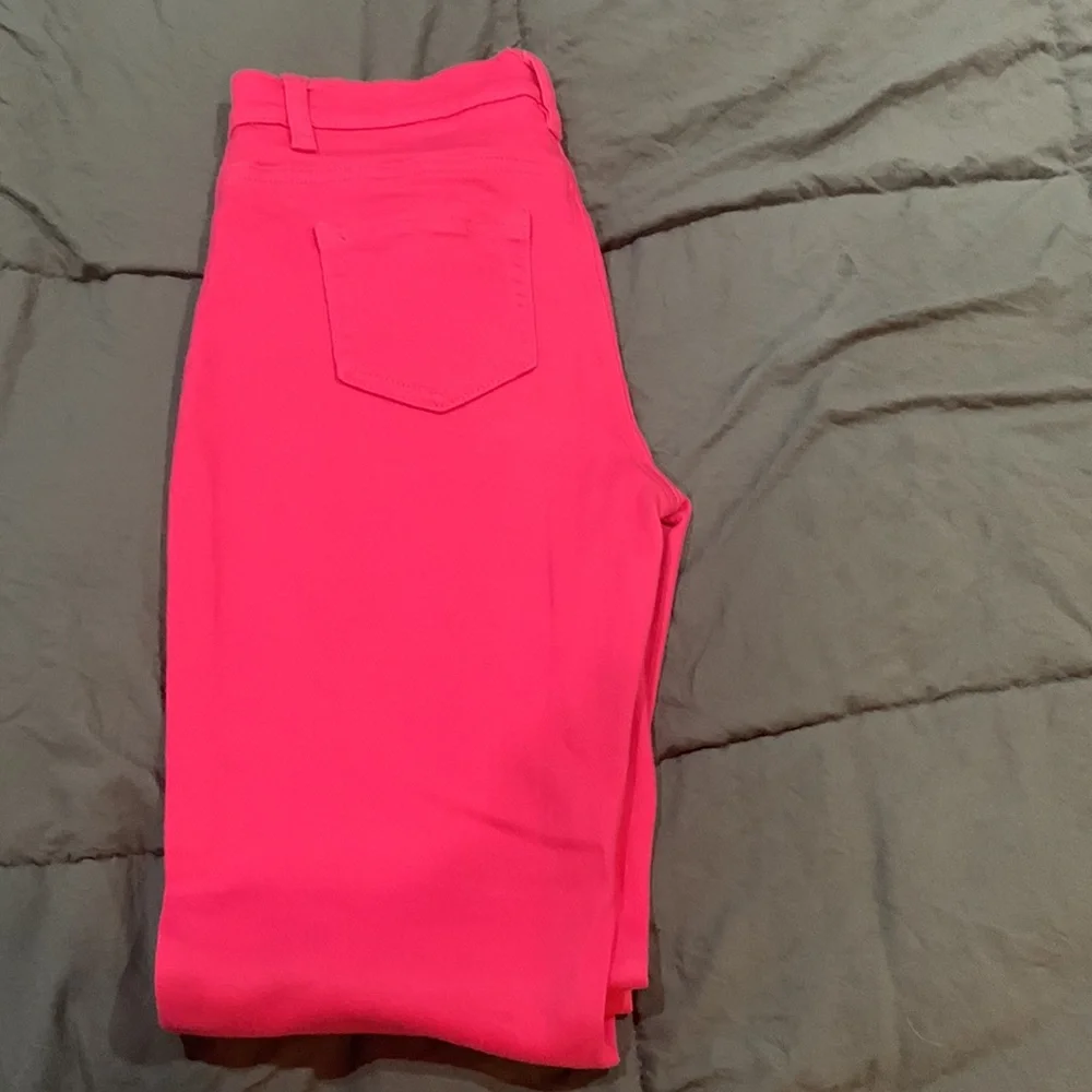 DG2 Diane Gilman - Pink denim jeans with zipper on legs - Size 2 - Picture 2 of 14